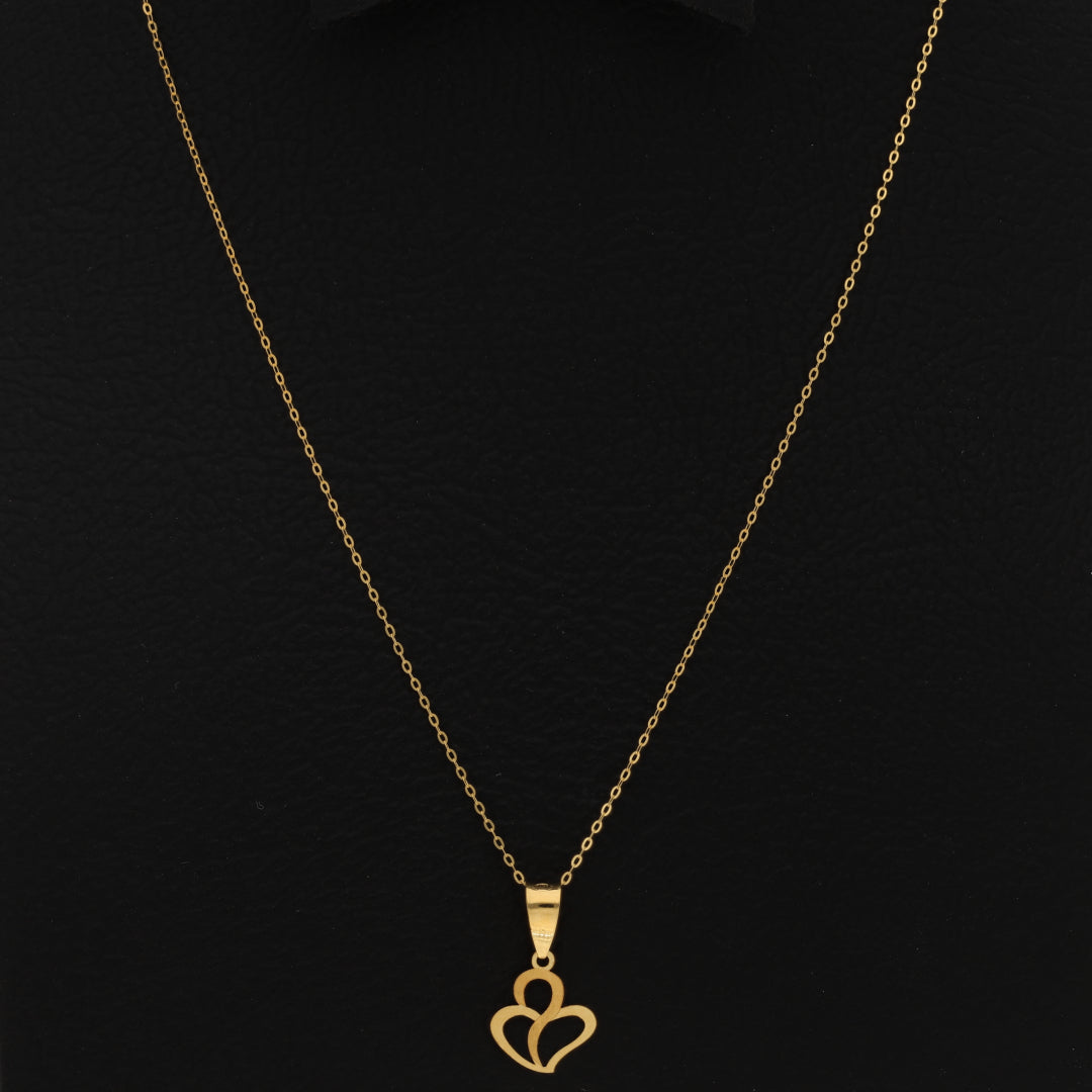 Gold Necklace (Chain With Inverted Hollow Drops Shaped Pendant) 21KT - FKJNKL21KM9816