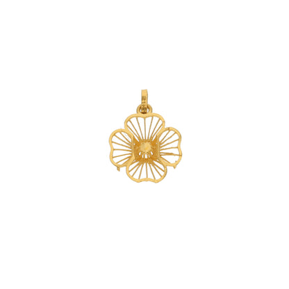 Gold Hollow Flower Shaped Pendant 21KT - FKJPND21KM9806