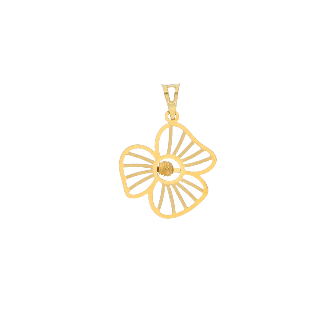 Gold Hollow Flower Shaped Pendant 21KT - FKJPND21KM9822