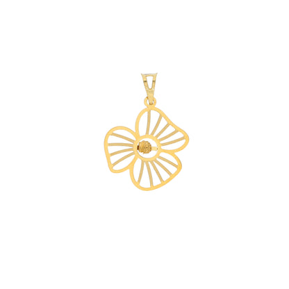 Gold Hollow Flower Shaped Pendant 21KT - FKJPND21KM9822