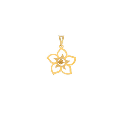 Gold Hollow Flower Shaped Pendant 21KT - FKJPND21KM9824