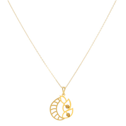 Gold Necklace (Chain With Intricate Design Shaped Pendant) 21KT - FKJNKL21KM9825