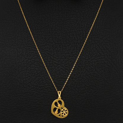 Gold Necklace (Chain With Heart Shaped Pendant) 21KT - FKJNKL21KM9826