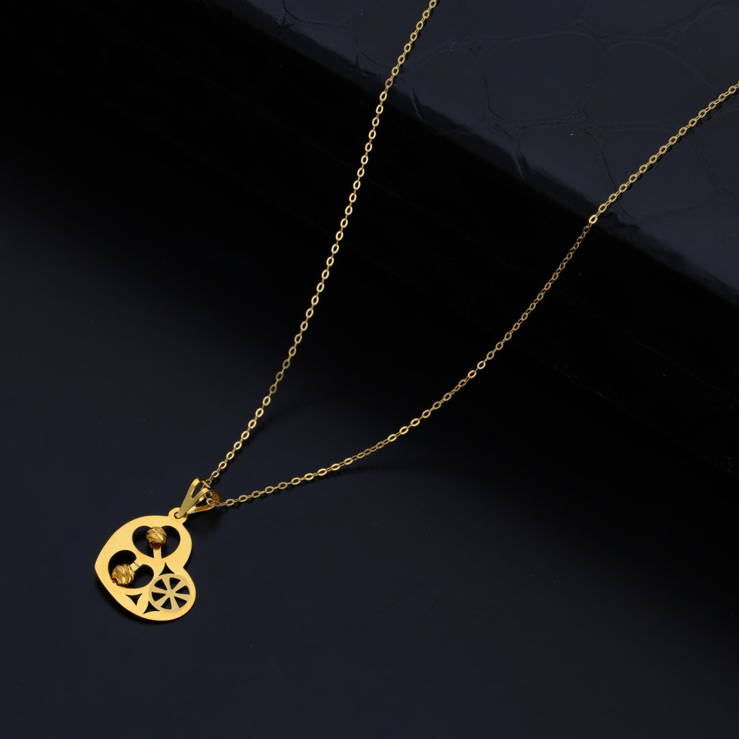 Gold Necklace (Chain With Heart Shaped Pendant) 21KT - FKJNKL21KM9826