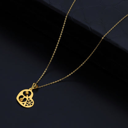 Gold Necklace (Chain With Heart Shaped Pendant) 21KT - FKJNKL21KM9826