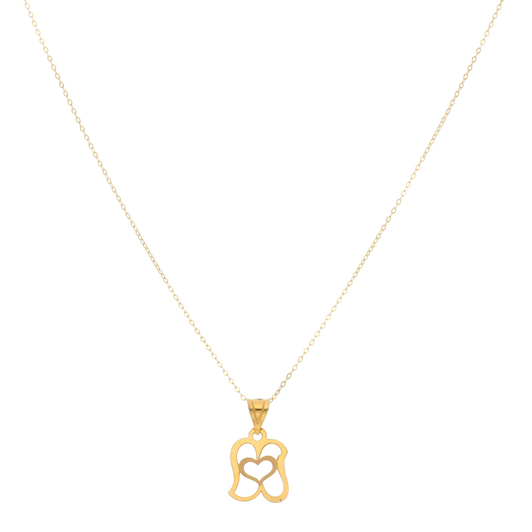 Gold Necklace (Chain With Intricate Design Shaped Pendant) 21KT - FKJNKL21KM9828