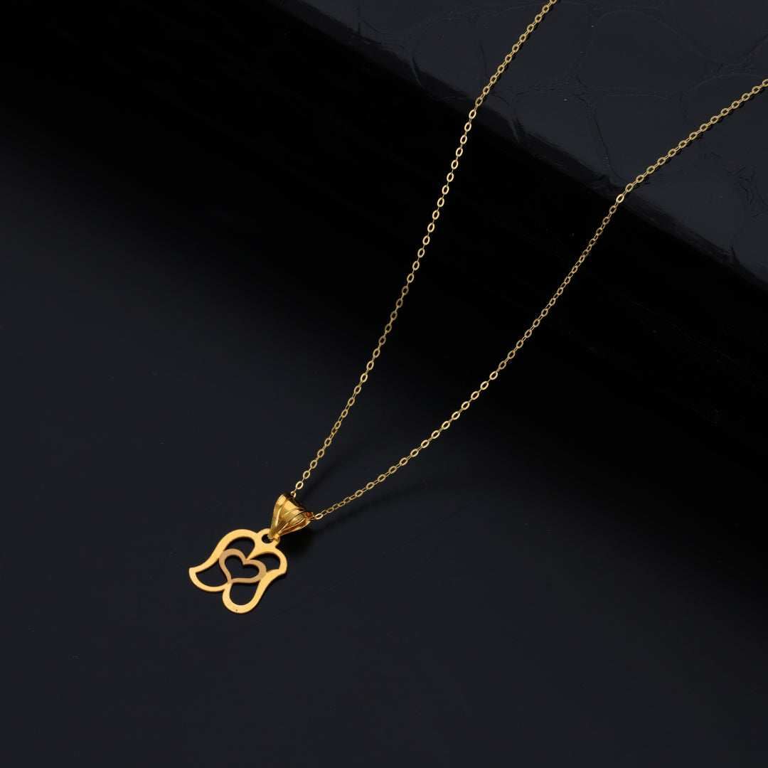 Gold Necklace (Chain With Intricate Design Shaped Pendant) 21KT - FKJNKL21KM9828