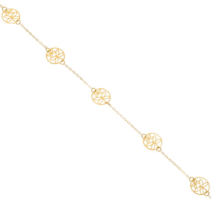 Gold Flowers In Circle Shaped Bracelet 21KT - FKJBRL21KM9832