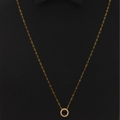 Gold Necklace (Chain With Round Shaped Pendant) 21KT - FKJNKL21KM9890