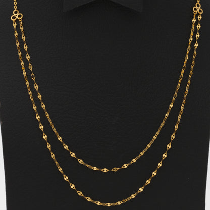 Gold Interlink Double Layered Necklace 21KT - FKJNKL21KM9886