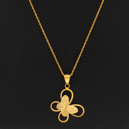 Gold Necklace (Chain With Butterfly Shaped Pendant) 21KT - FKJNKL21KM9932