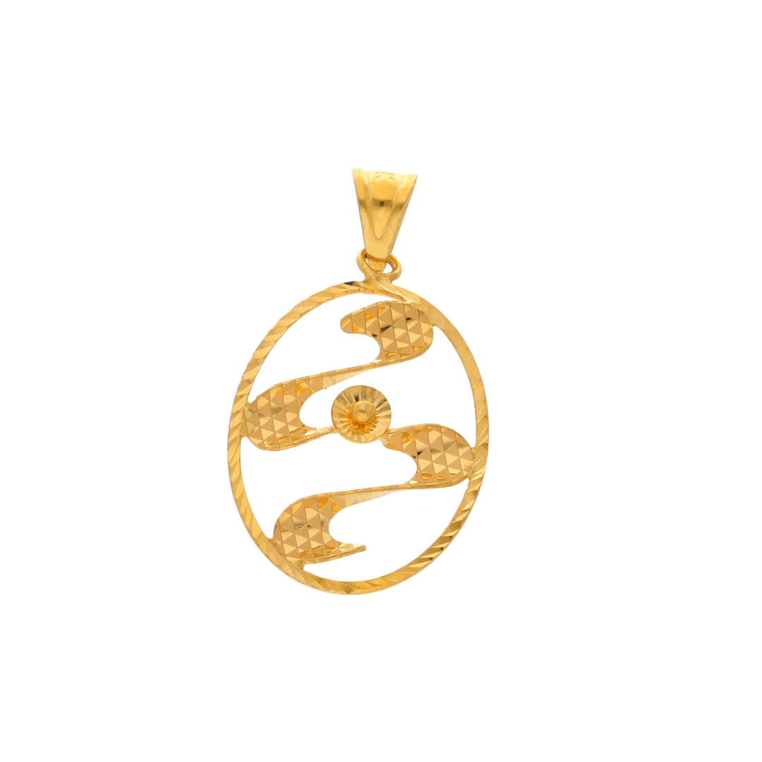 Gold Hollow Shaped Pendant 21KT - FKJPND21KM9935