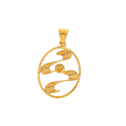 Gold Hollow Shaped Pendant 21KT - FKJPND21KM9935