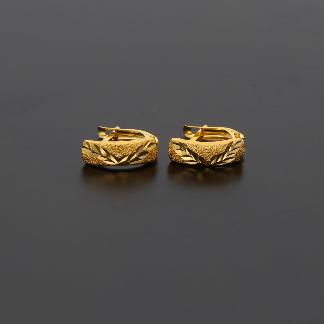 Gold Clip Earrings 21KT - FKJERN21KM9958