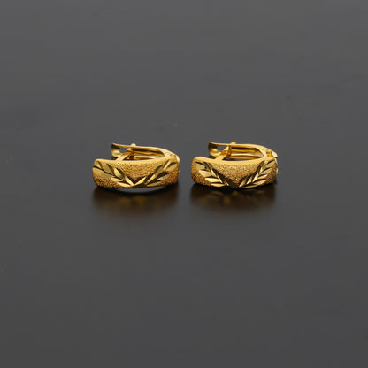 Gold Clip Earrings 21KT - FKJERN21KM9958