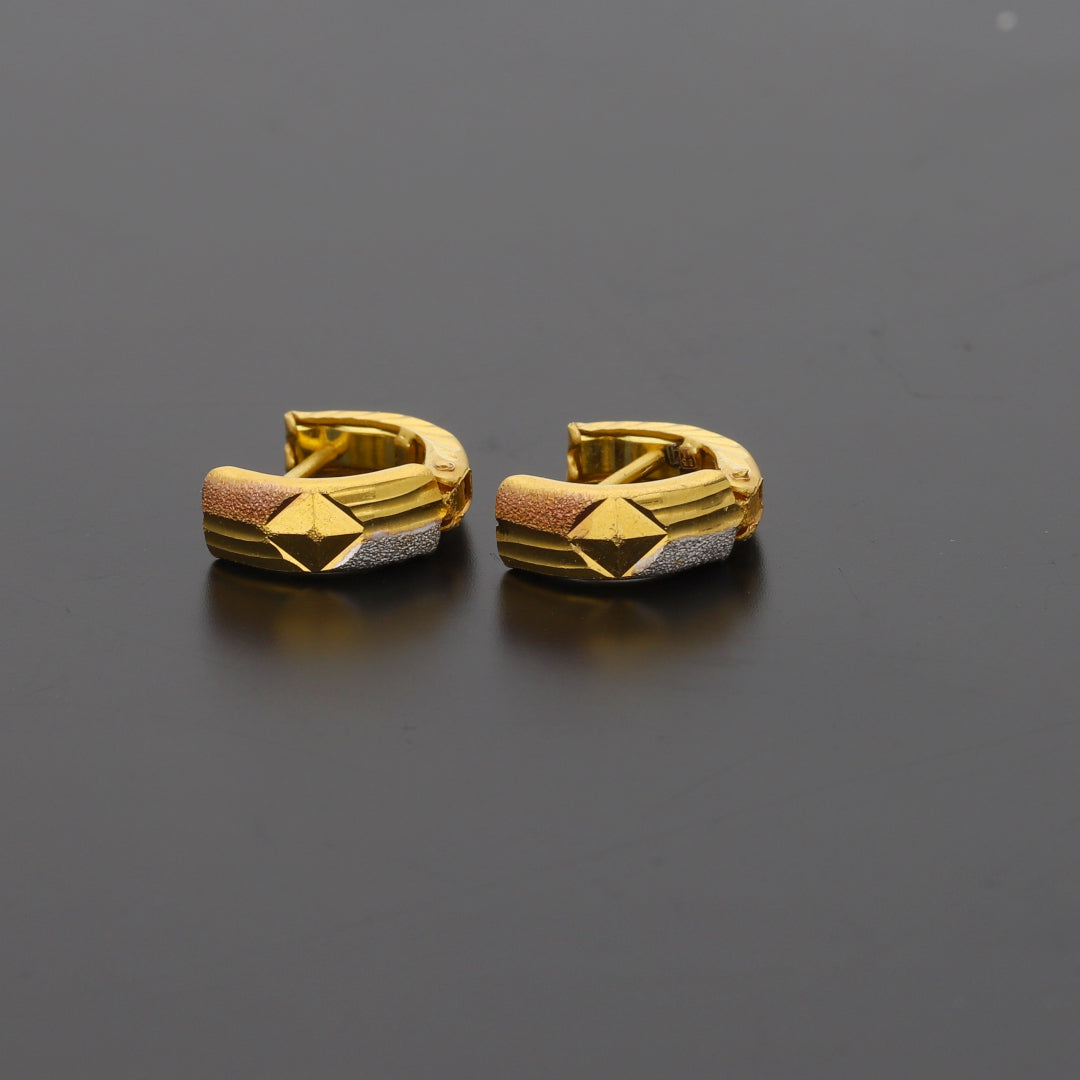 Gold Clip Earrings 21KT - FKJERN21KM9961