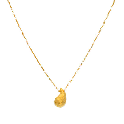 Gold Necklace (Chain With Tear Drop Shaped Pendant) 21KT - FKJNKL21KM9989