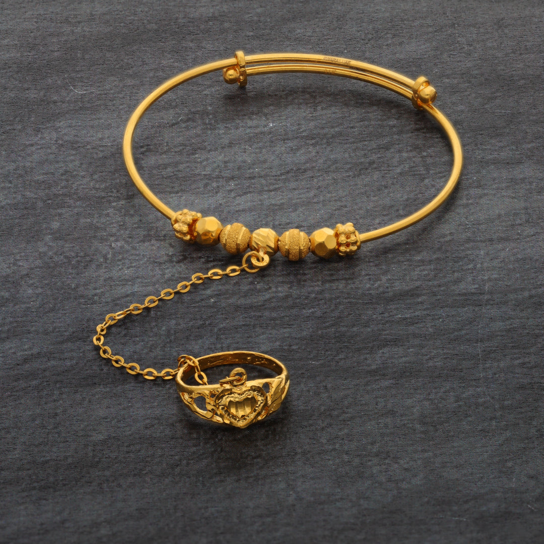 Gold Baby Bangle 21KT - FKJBNG21KM9983