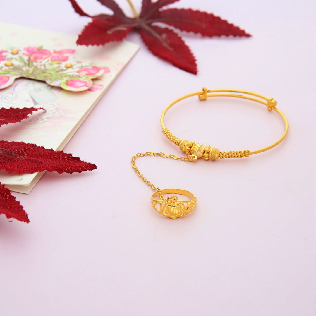 Gold Baby Bangle 21KT - FKJBNG21KM9985