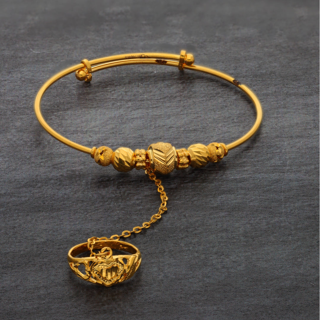 Gold Baby Bangle 21KT - FKJBNG21KM9987