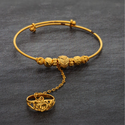 Gold Baby Bangle 21KT - FKJBNG21KM9987