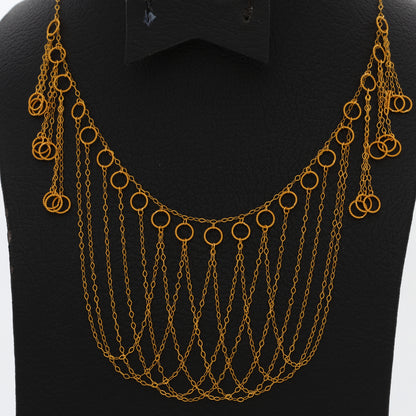 Gold Intricate Necklace 21KT - FKJNKL21KM9992