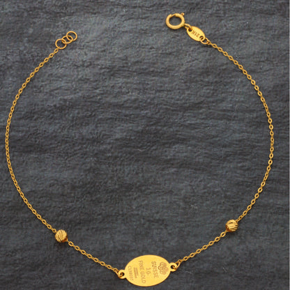 Gold Oval Shaped Bracelet 21KT - FKJBRL21KM10005