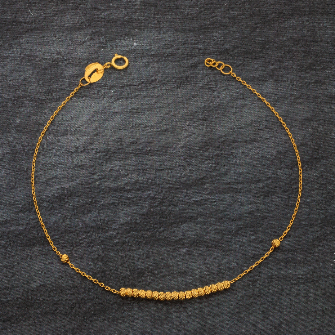 Gold Beads Bracelet 21KT - FKJBRL21KM9999