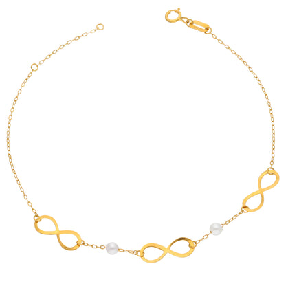 Gold Infinity Shaped Bracelet 21KT - FKJBRL21KM10000