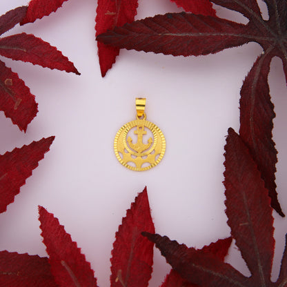 Gold Anchor Shaped Pendant 21KT - FKJPND21KM10011