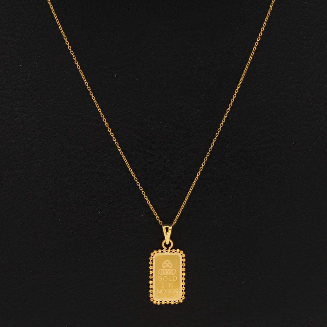 Gold Necklace (Chain With Bar Shaped Pendant) 21KT - FKJNKL21KM10016