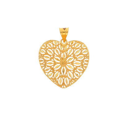 Gold Heart Shaped Pendant 21KT - FKJPND21KM10009