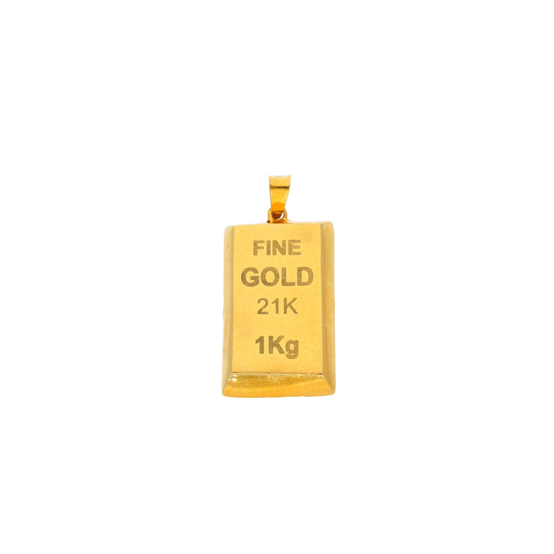 Gold Bar Shaped Pendant 21KT - FKJPND21KM10019