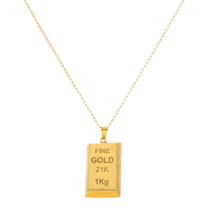 Gold Necklace (Chain With Bar Shaped Pendant) 21KT - FKJNKL21KM10019