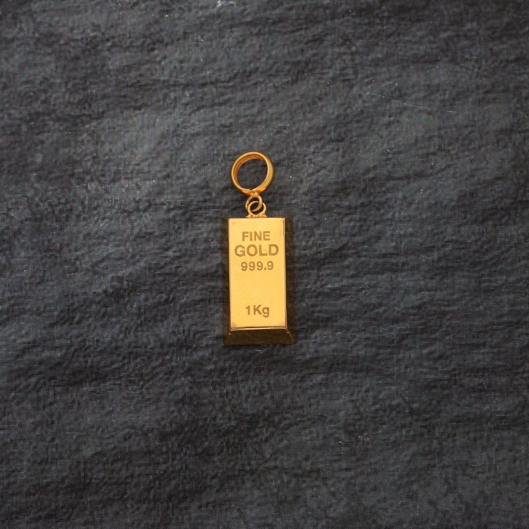 Gold Bar Shaped Pendant 21KT - FKJPND21KM10020