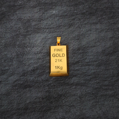 Gold Bar Shaped Pendant 21KT - FKJPND21KM10021