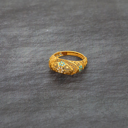 Gold Intricate Ring 21KT - FKJRN21KM10027