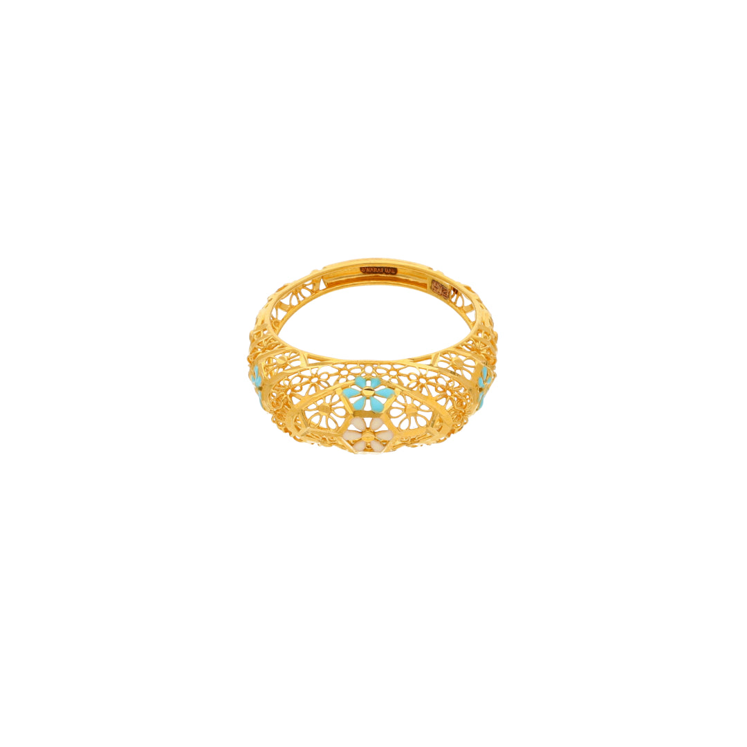 Gold Intricate Ring 21KT - FKJRN21KM10027