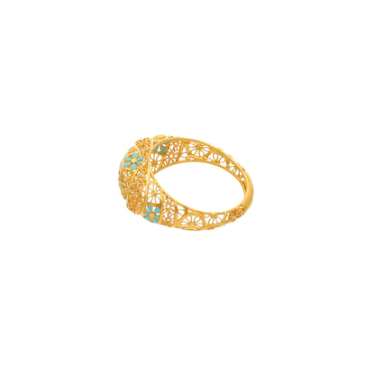 Gold Intricate Ring 21KT - FKJRN21KM10027