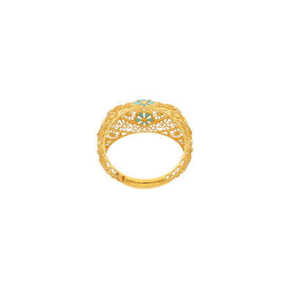 Gold Intricate Ring 21KT - FKJRN21KM10027