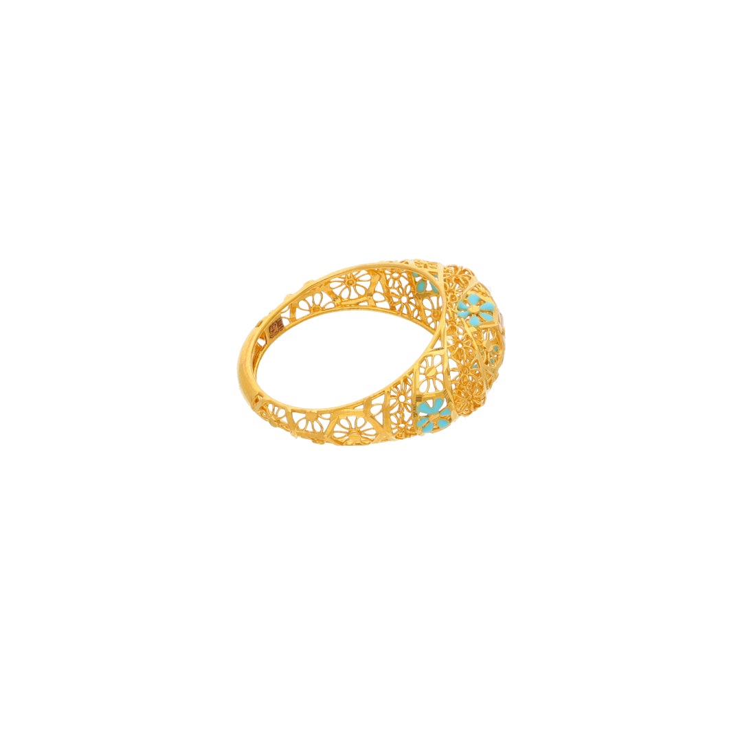 Gold Intricate Ring 21KT - FKJRN21KM10027