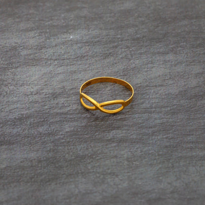 Gold Infinity Shaped Ring 21KT - FKJRN21KM10028