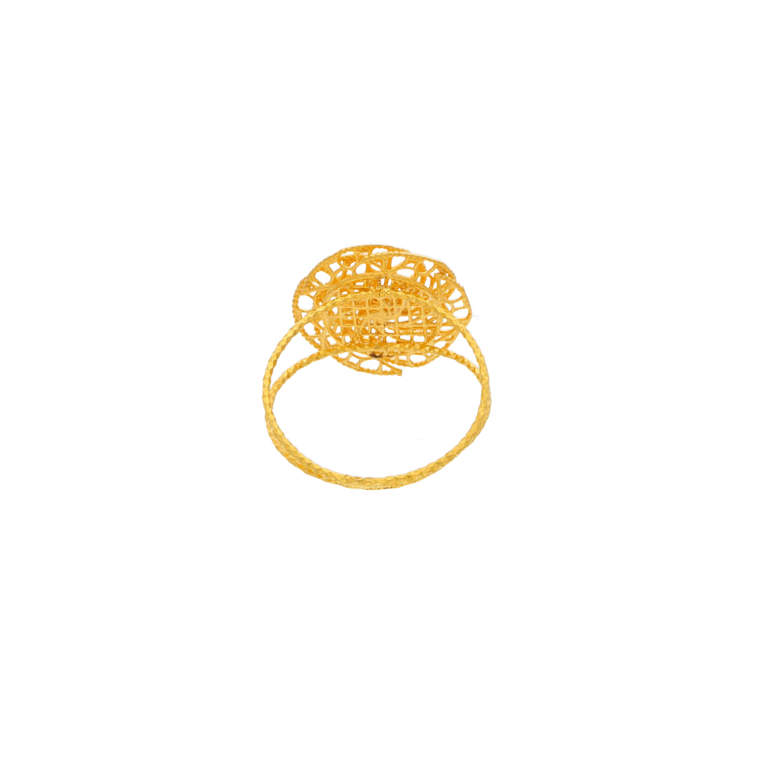 Gold Intricate Ring 21KT - FKJRN21KM10029