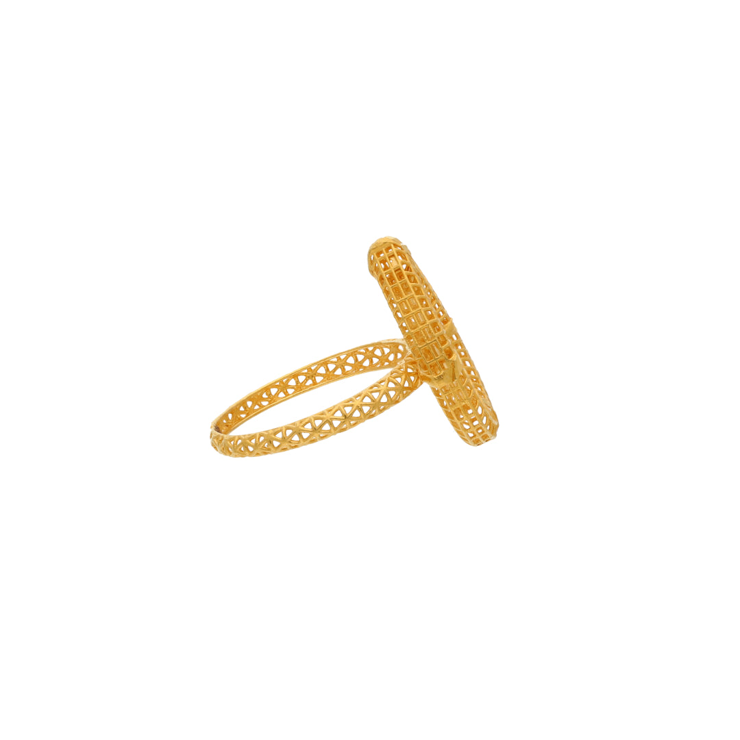 Gold Intricate Ring 21KT - FKJRN21KM10024