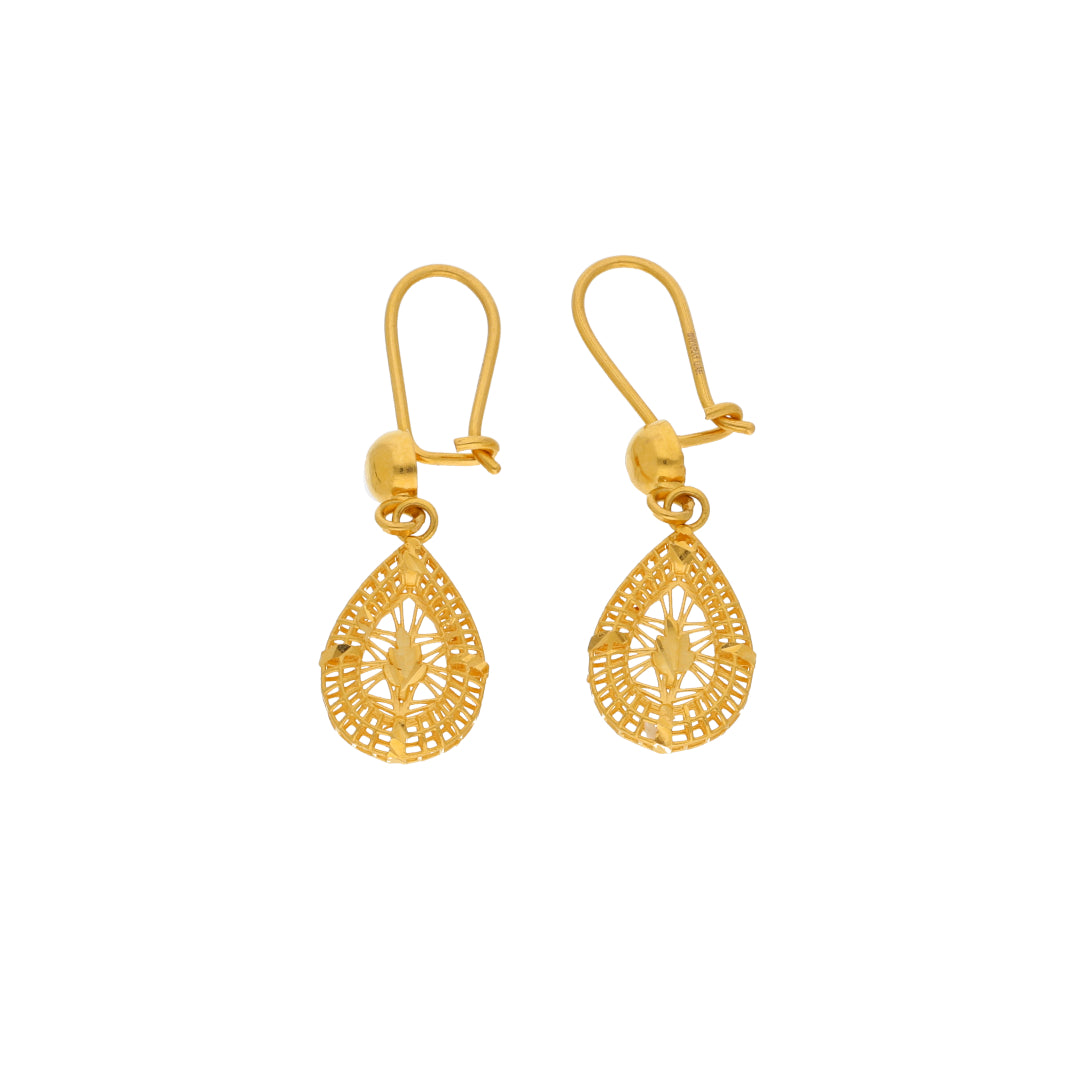 Gold Hanging Earrings 21KT - FKJERN21KM10036