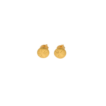 Gold Round Shaped Earrings 21KT - FKJERN21KM10039