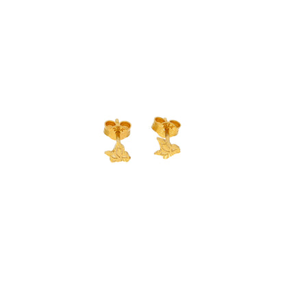 Gold Butterfly Shaped Earrings 21KT - FKJERN21KM10033