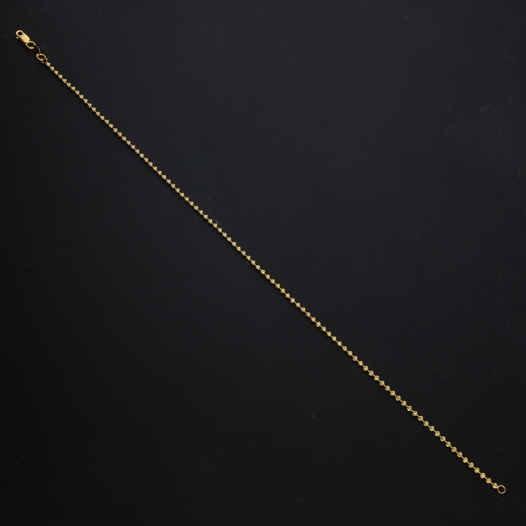 Gold Beaded Link Anklet 21KT - FKJANKL21KM11645