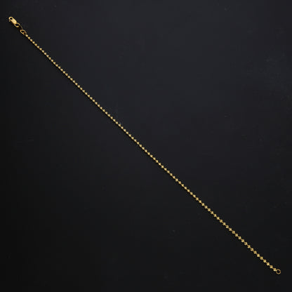 Gold Beaded Link Anklet 21KT - FKJANKL21KM11645