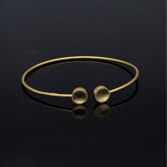 Gold Classic Cuff Bangle 21KT - FKJBNG21KM11216